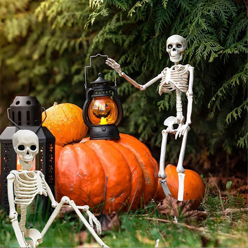 Halloween Decorations Skeleton,Posable Human Shape Skeleton,Halloween Fake Bone Horror Decoration