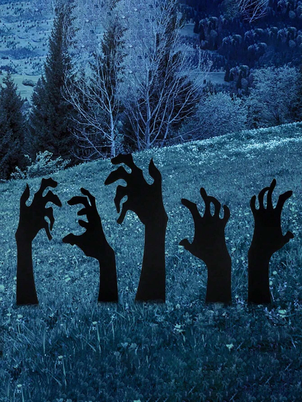 Spooky Silhouette Halloween Yard Stakes (Set of 5)