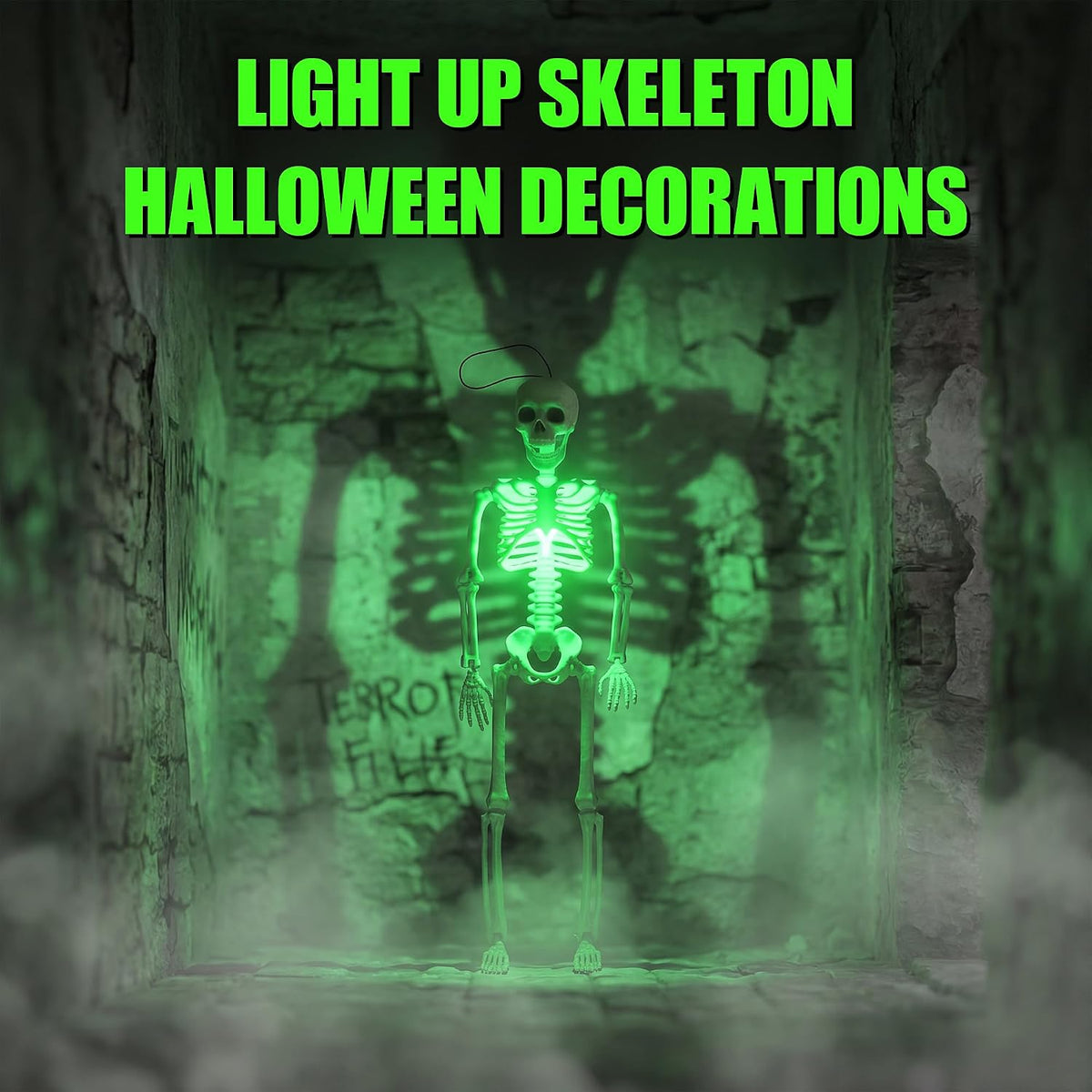 16" Light-Up Posable Skeletons (Set of 2)