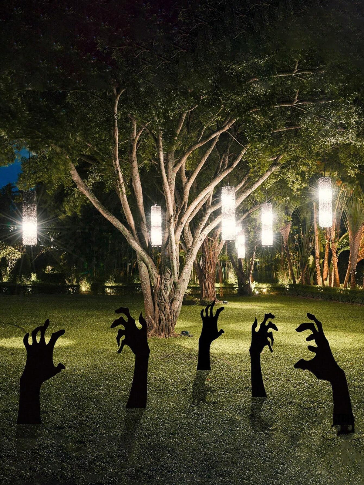 Spooky Silhouette Halloween Yard Stakes (Set of 5)