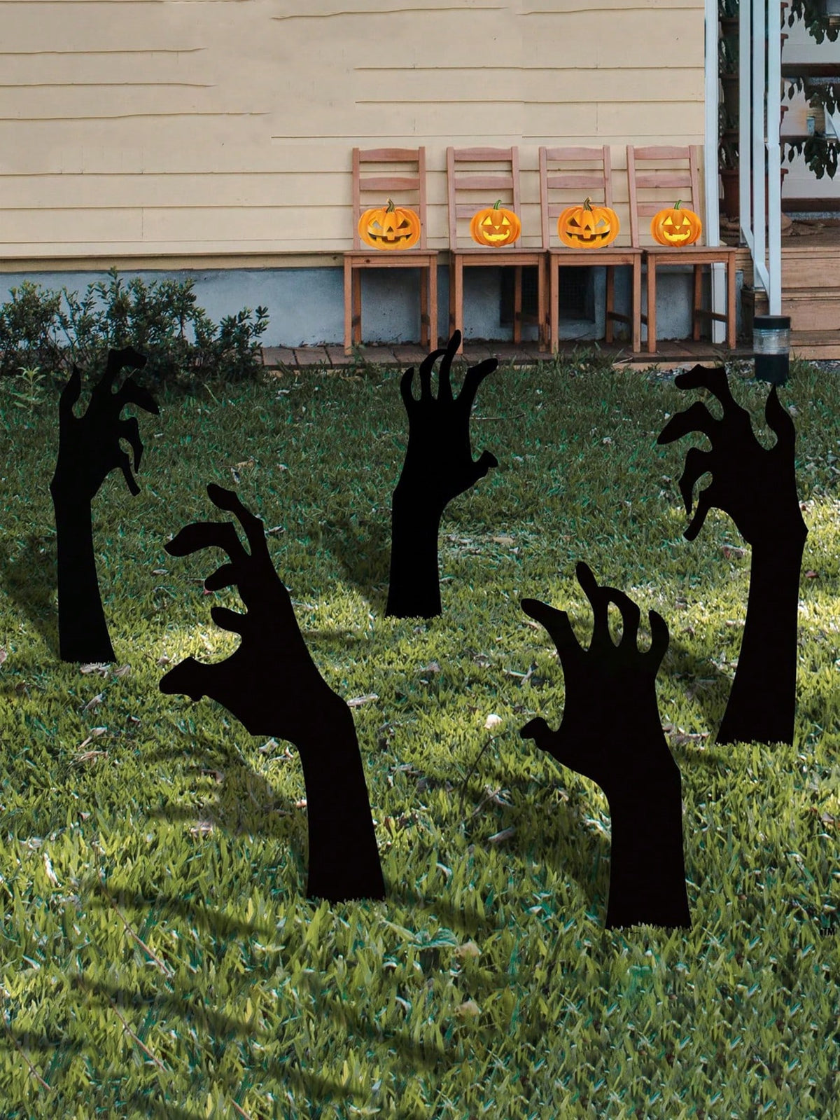 Spooky Silhouette Halloween Yard Stakes (Set of 5)