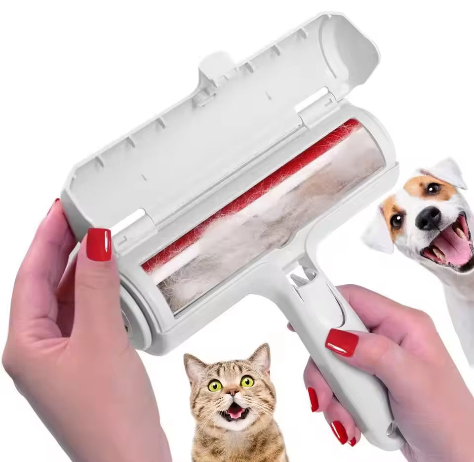 Reusable Pet Hair Remover Roller with Self-Cleaning Waste Compartment (Eco-Friendly Fur & Lint Cleaner for Furniture, Rugs & Beds)