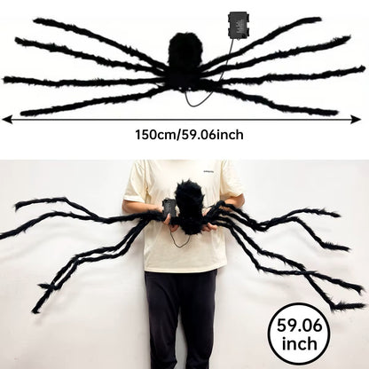 Giant 5FT (150cm) Halloween Lighted Spider – Ultra-Bright Purple Glow Outdoor Decor