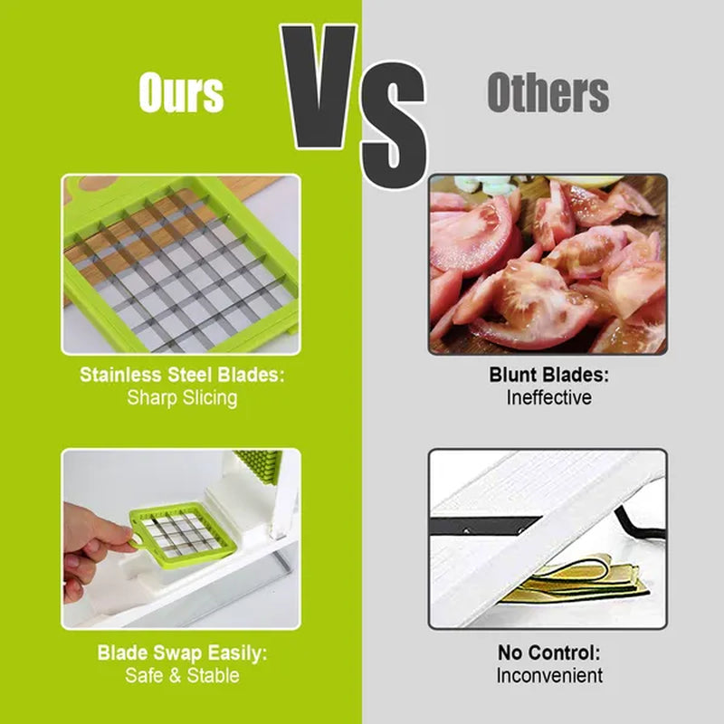 12-in-1 Multifunctional Vegetable Chopper & Slicer with Container