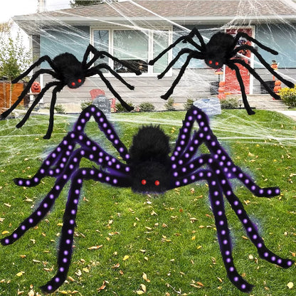 Giant 5FT (150cm) Halloween Lighted Spider – Ultra-Bright Purple Glow Outdoor Decor
