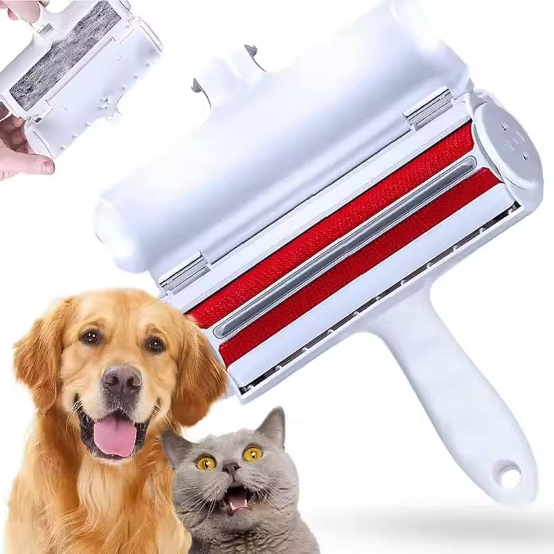 Reusable Pet Hair Remover Roller with Self-Cleaning Waste Compartment (Eco-Friendly Fur & Lint Cleaner for Furniture, Rugs & Beds)