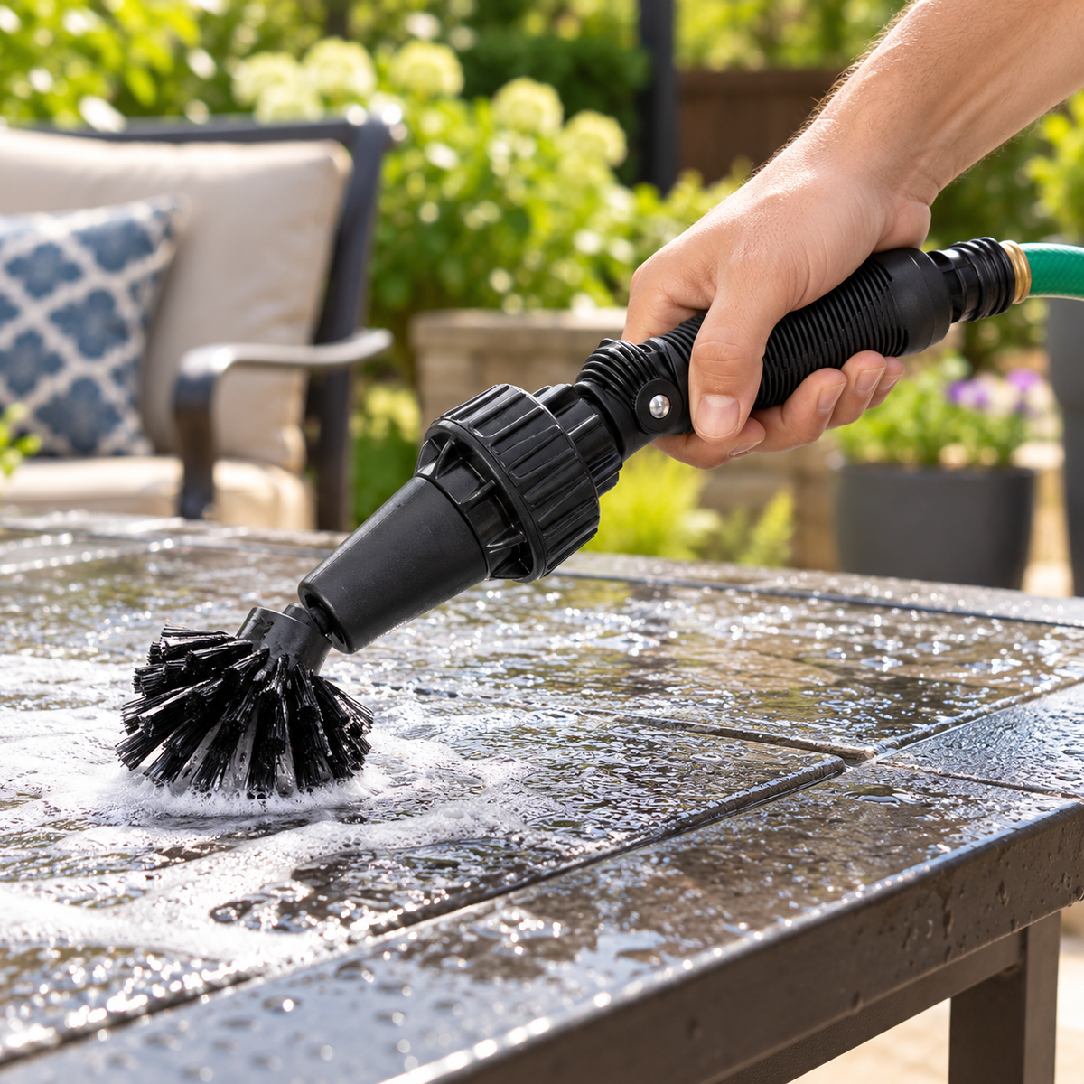 Water-Powered Rotary Cleaning Brush