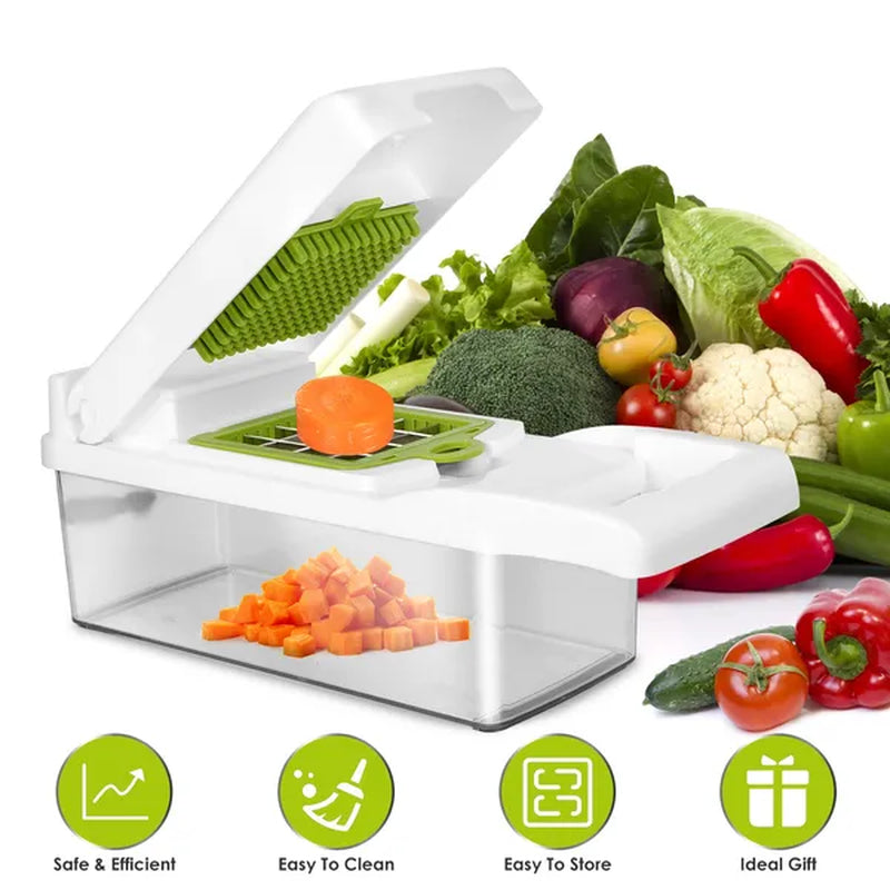 12-in-1 Multifunctional Vegetable Chopper & Slicer with Container