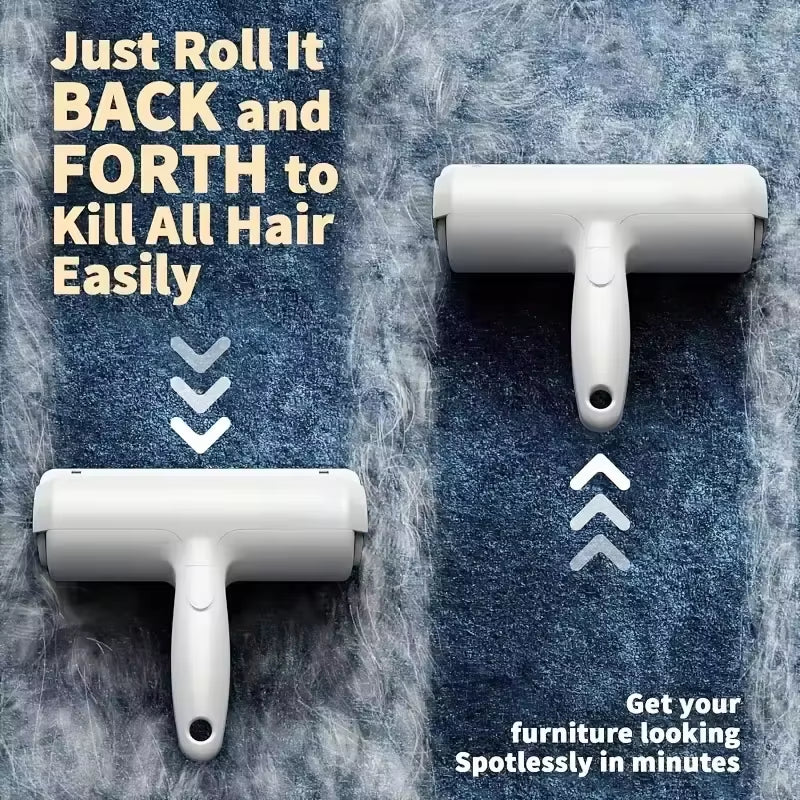 Reusable Pet Hair Remover Roller with Self-Cleaning Waste Compartment (Eco-Friendly Fur & Lint Cleaner for Furniture, Rugs & Beds)